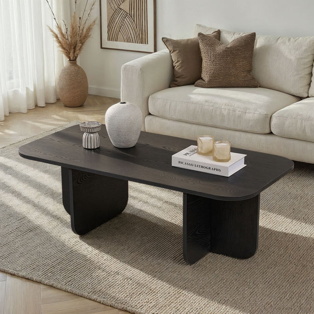 Tavolino Akira legno nero 120 cm Legno composito rivestito melaminico