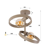 Hanglampen - Moderne Plafondlamp Otan 2 - lichts Beige 42 cm - Dimehouse