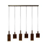 Hanglampen - Moderne Hanglamp Aureo 6 - lichts Sienna Bruin 118 cm - Dimehouse