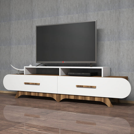 Mobile TV Flora Noce Bianco Melaminico 205x50x36,8 cm