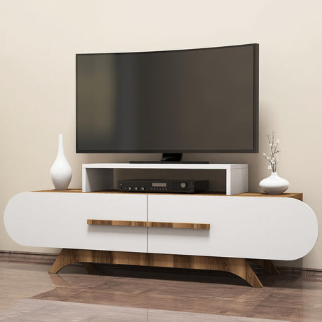Mobile TV Noce Rosa Melaminico Bianco 145x49,8x36,8 cm