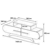 TV Meubels - TV Meubel Rose Walnoot Wit Melamine 145x49,8x36,8 cm - Dimehouse