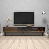Mobile TV Milano Noce Nero Melaminico 180x40x35 cm