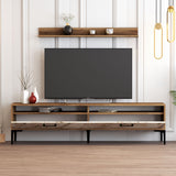 TV Meubels - TV Meubel Set Istanbul Walnoot Wit Marmer Melamine 180x47x35 cm - Dimehouse