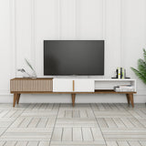 Mobile TV Milano Alt Noce Bianco Melaminico 180x40x35 cm