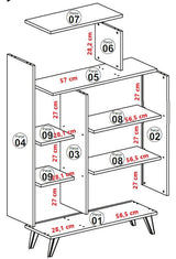 Libreria scandinava melaminico bianco Form 90x132x32 cm