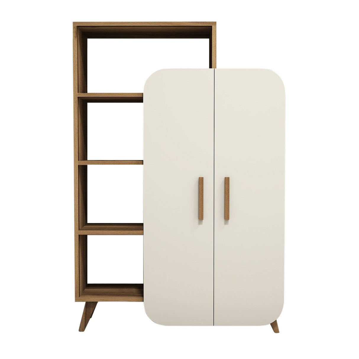 Libreria Form Noce Crema Melaminico 90x132x32 cm
