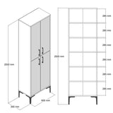Wandkasten - Wandkast Walnoot Antraciet Melamine 200x60x35 cm - Berlin - Dimehouse