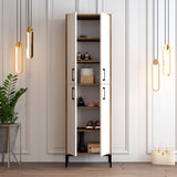 Schoenenkasten - Wandkast Walnoot Wit Melamine 200x60x35 cm - Berlin - Dimehouse