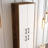 Schoenenkasten - Wandkast Walnoot Wit Melamine 200x60x35 cm - Berlin - Dimehouse