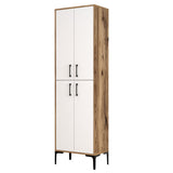 Schoenenkasten - Wandkast Walnoot Wit Melamine 200x60x35 cm - Berlin - Dimehouse