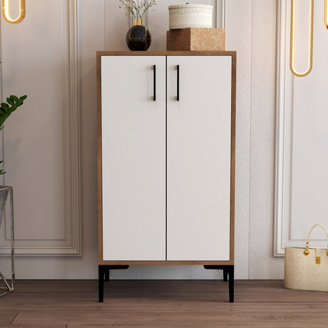 Scarpiera Prag Noce Bianco Melaminico 60x111x35 cm