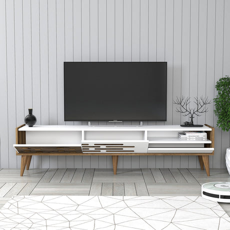 Mobile TV Valensiya Noce Bianco Melaminico 180x35x45 cm