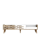 TV Meubels - TV Meubel Valensiya Walnoot Wit Melamine 180x35x45 cm - Dimehouse