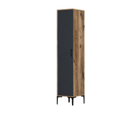 Armadio Kumual S Noce Antracite Melaminico 40x47,5x201,4 cm
