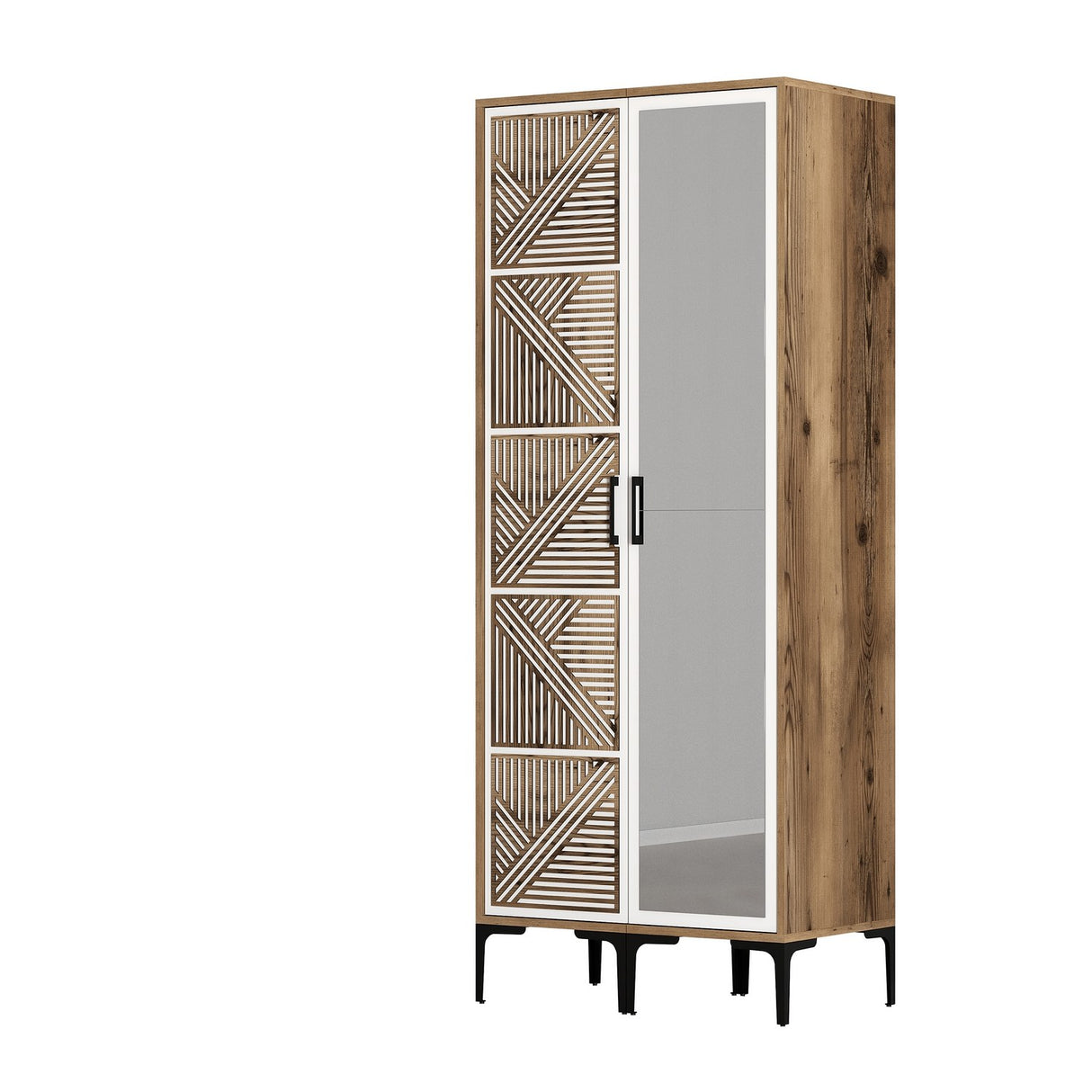 Armadio Kumsal PR Noce Bianco Melaminico 80x47,5x201,4 cm