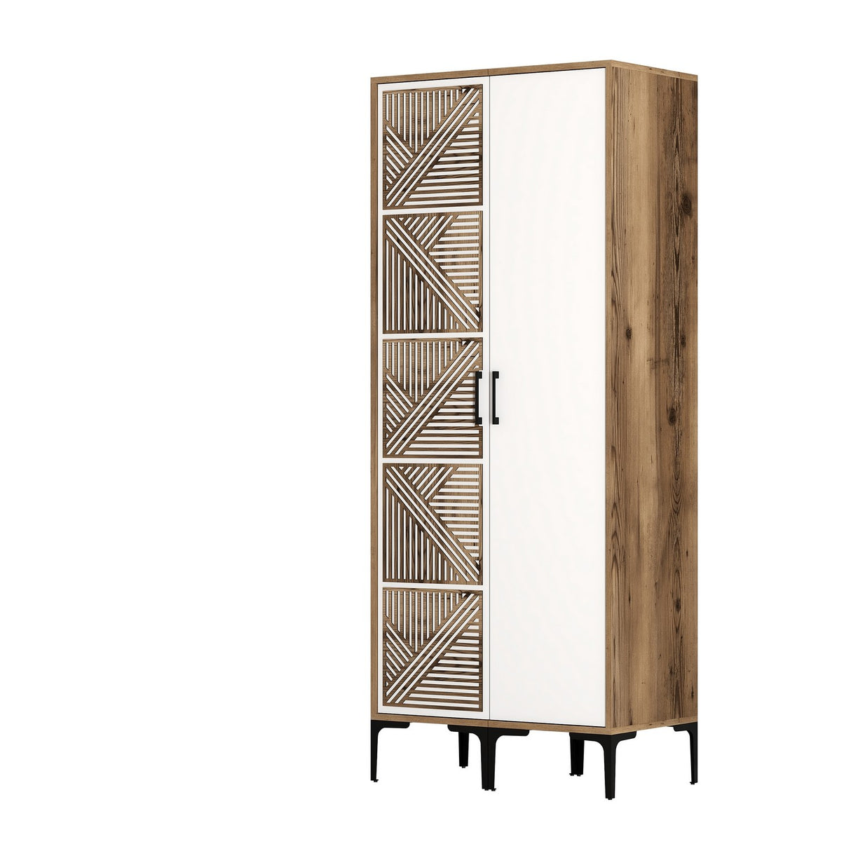 Armadio Kumsal PS Noce Bianco Melaminico 80x47,5x201,4 cm