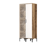 Armadio Kumsal PS Noce Bianco Melaminico 80x47,5x201,4 cm
