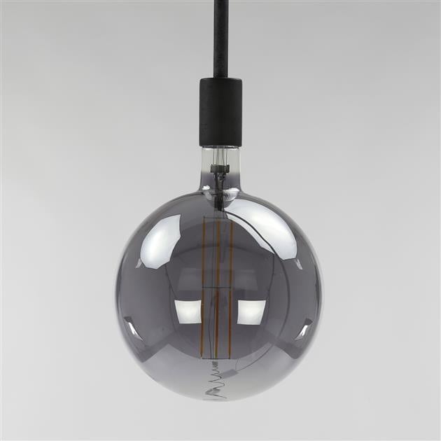Sorgente luminosa Filamento LED Lampadina Ø20 Fumo DH Interno Grigio LxLxH 32x23x23 Vetro Foto atmosferica diagonale vista frontale