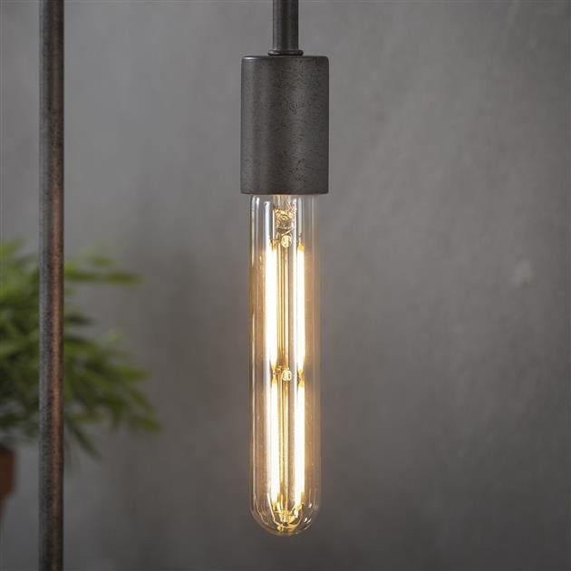 Sorgente luminosa Tubo a filamento LED 18,5 cm DH Interno Vetro color ambra LxPxH 19x6x6 Vetro color ambra Foto atmosferica vista frontale diagonale