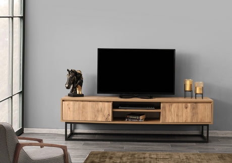 Mobile TV Belinda Pino Nero Melaminico 180x50x40 cm