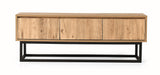 TV Meubels - TV Meubel Tilsim Zwart Dennenhout Melamine 140x50x40 cm - Dimehouse