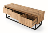 TV Meubels - TV Meubel Tilsim Zwart Dennenhout Melamine 140x50x40 cm - Dimehouse