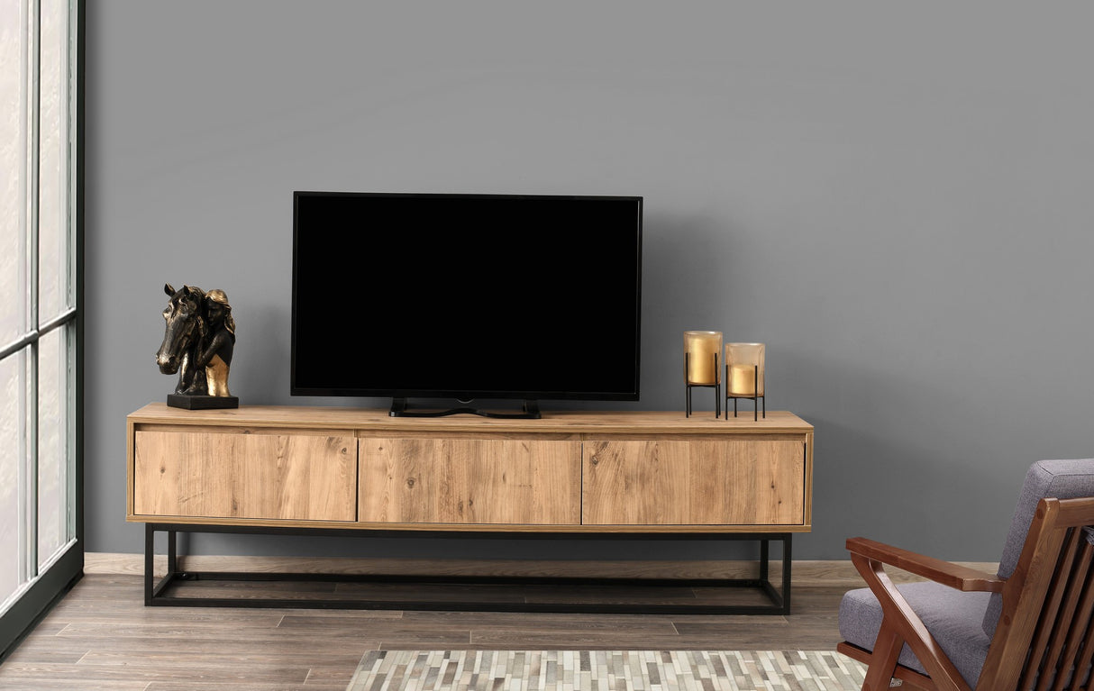 Mobile TV Tilsim in legno di pino nero melaminico 180x50x40 cm