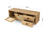 TV Meubels - TV Meubel Hapsiyas Eik Zwart Melamine 140x60x40 cm - Dimehouse