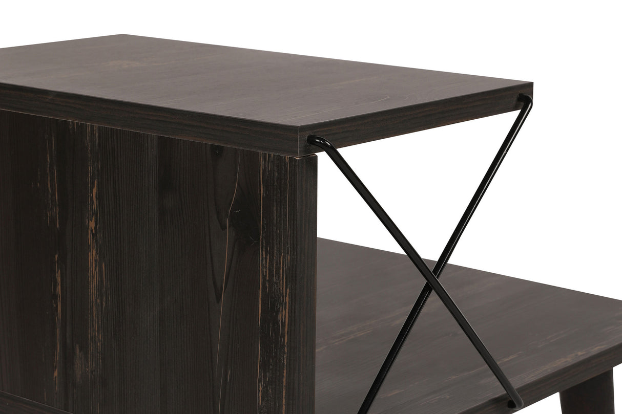 Comodino Cross Melaminico Marrone scuro 50x55x40 cm