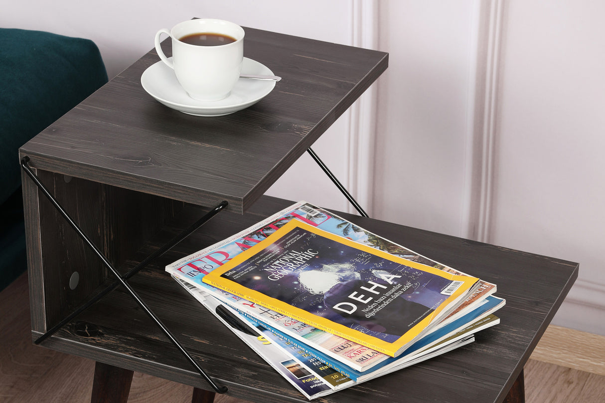 Comodino Cross Melaminico Marrone scuro 50x55x40 cm