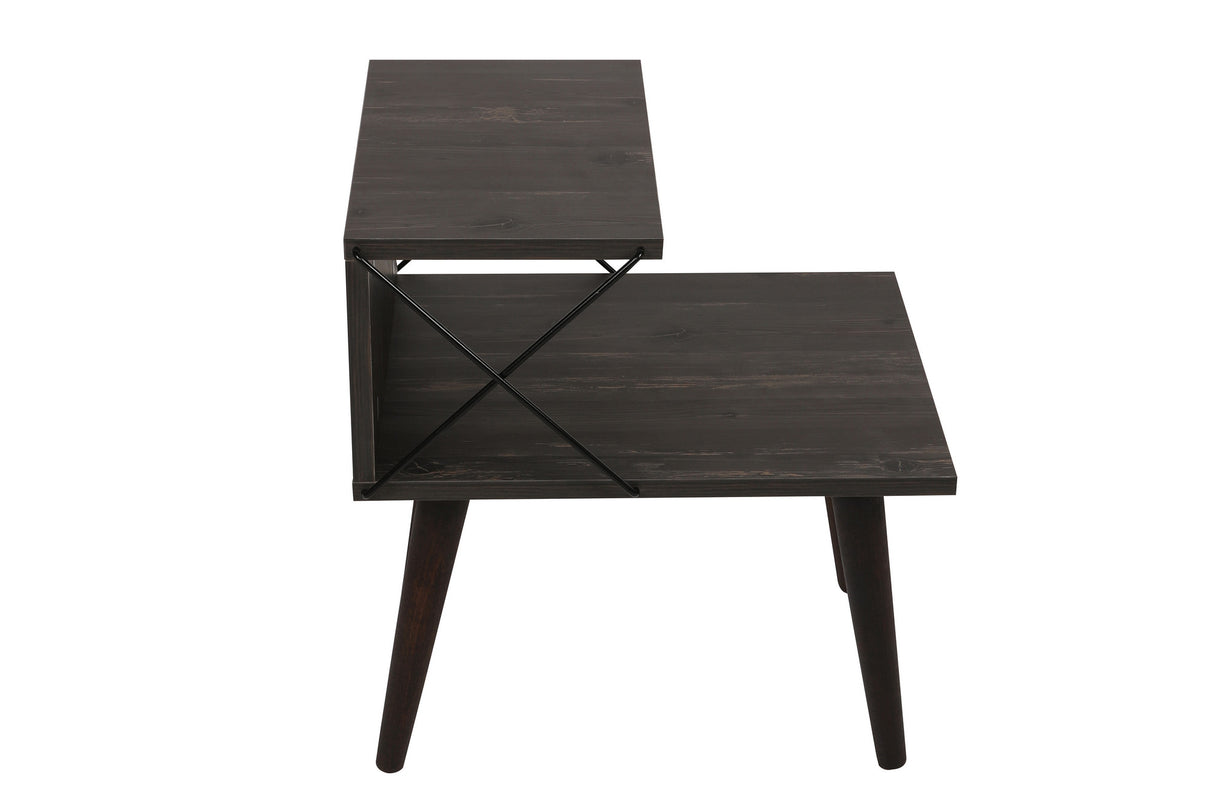 Comodino Cross Melaminico Marrone scuro 50x55x40 cm