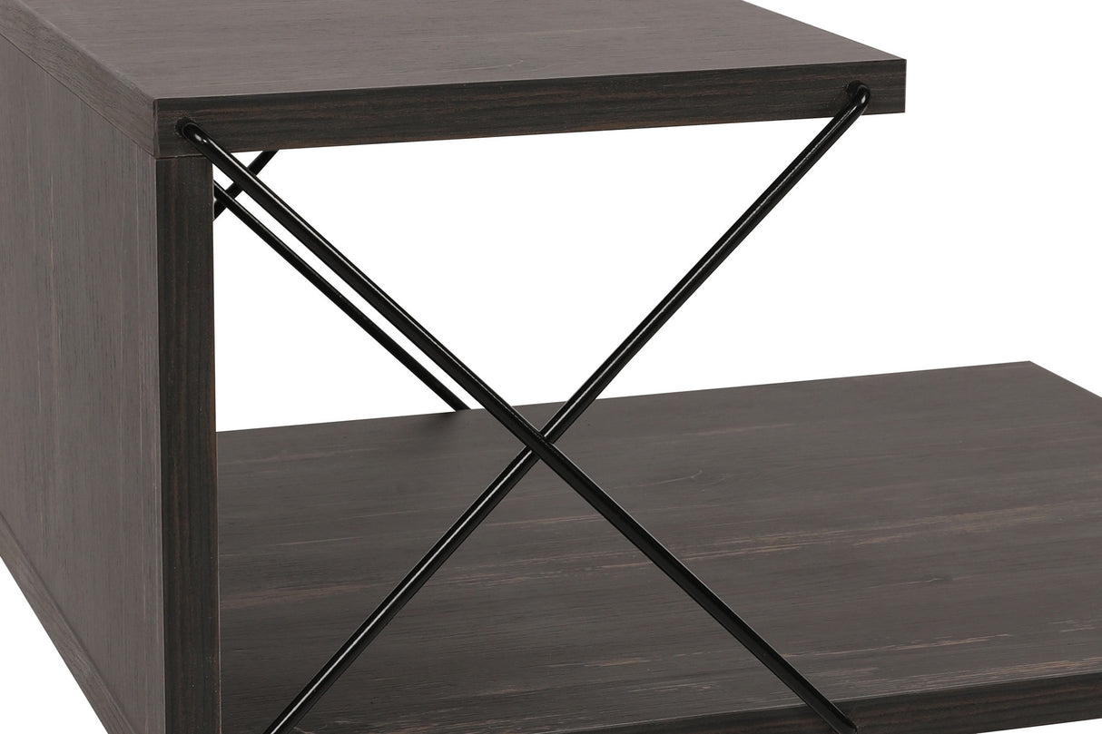 Comodino Cross Melaminico Marrone scuro 50x55x40 cm