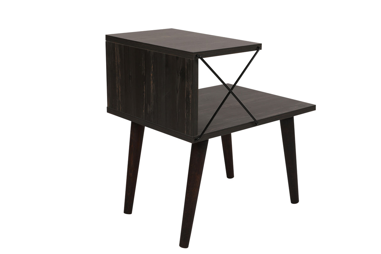 Comodino Cross Melaminico Marrone scuro 50x55x40 cm