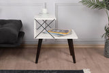 Nachtkastjes - Nachtkastje Cross Wit Melamine 50x55x40 cm - Dimehouse