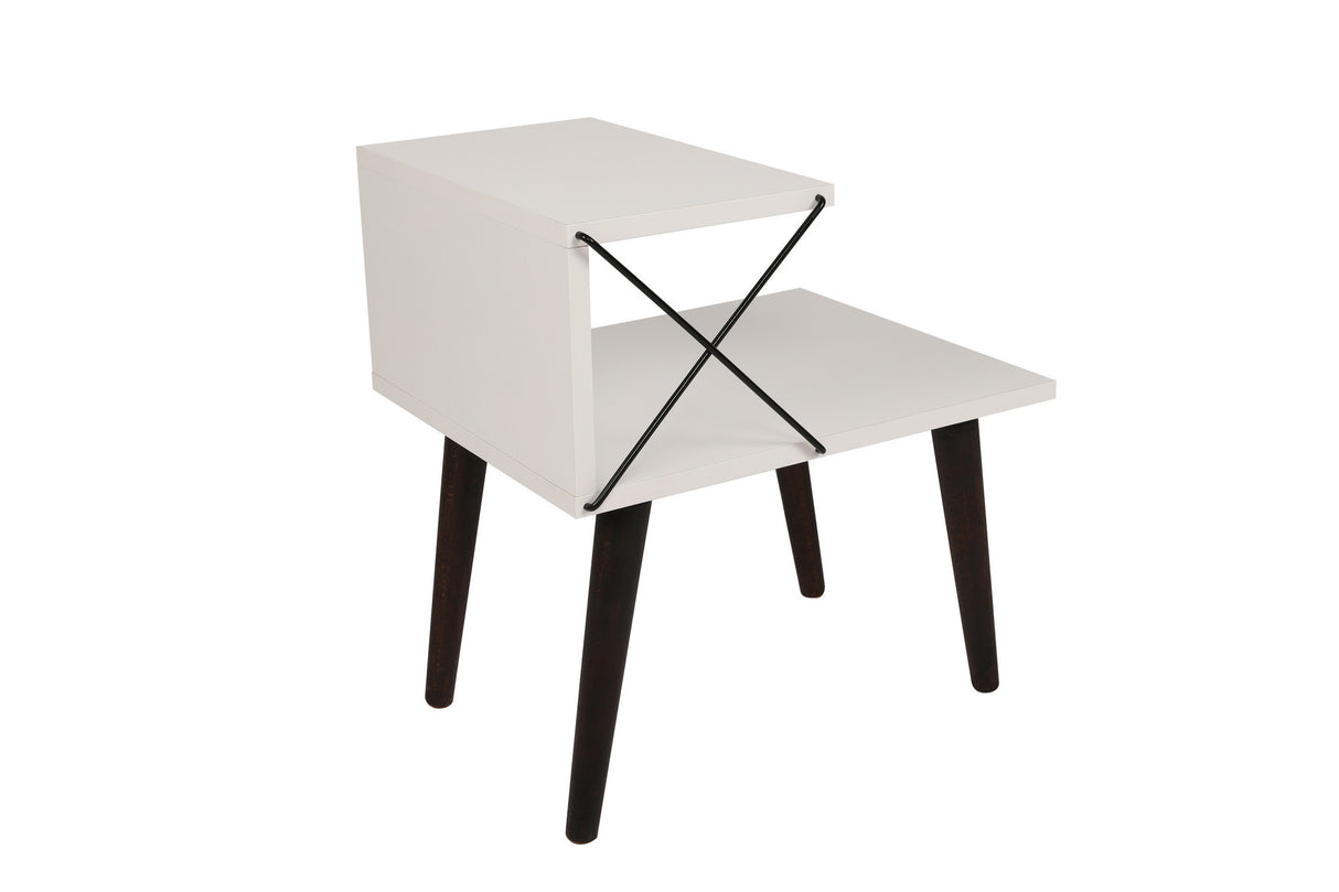 Nachtkastjes - Nachtkastje Cross Wit Melamine 50x55x40 cm - Dimehouse