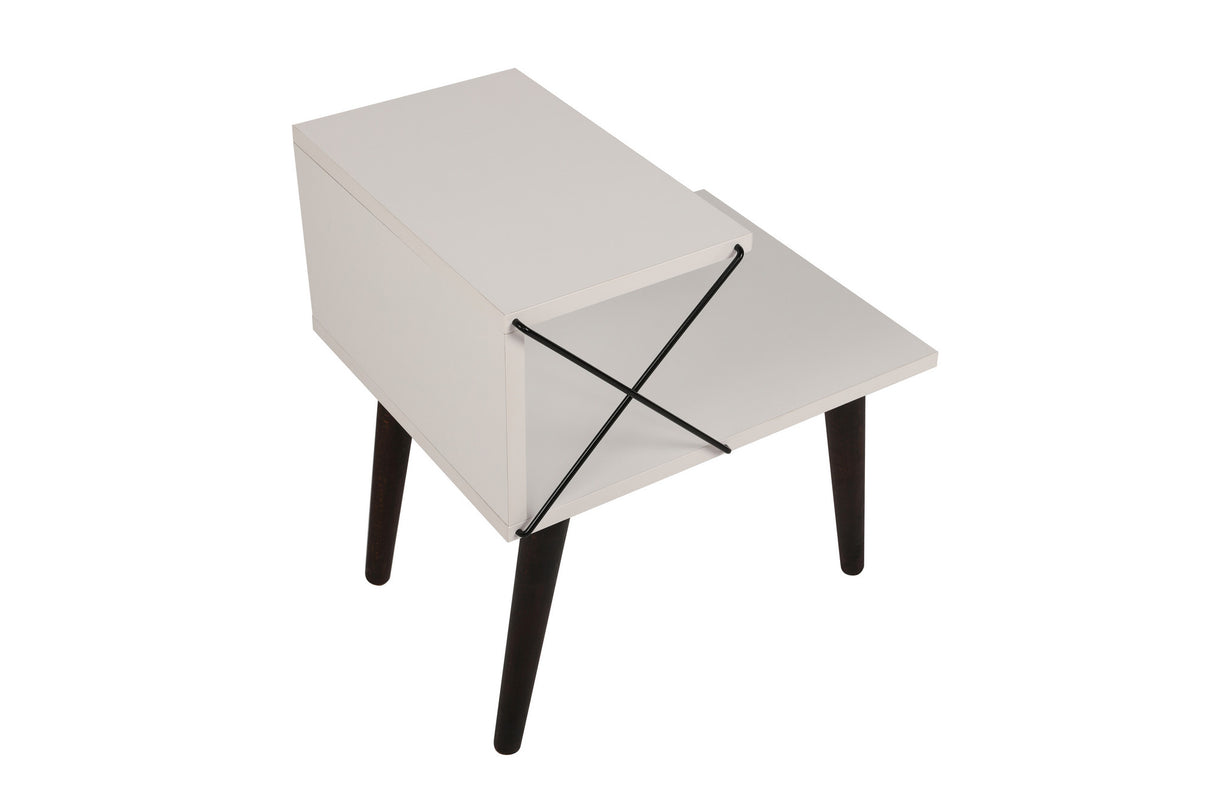 Nachtkastjes - Nachtkastje Cross Wit Melamine 50x55x40 cm - Dimehouse