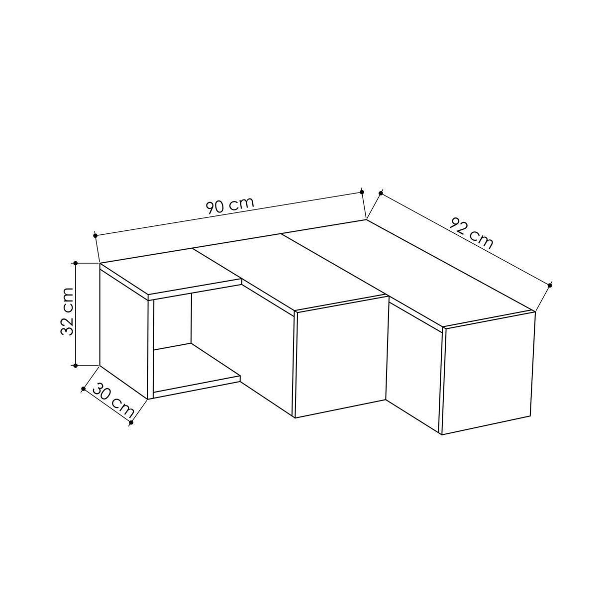 Mobile TV Compact Antracite Marrone Melaminico 90x32x92 cm