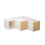 Mobile TV compatto bianco rovere melaminico 90x32x92 cm