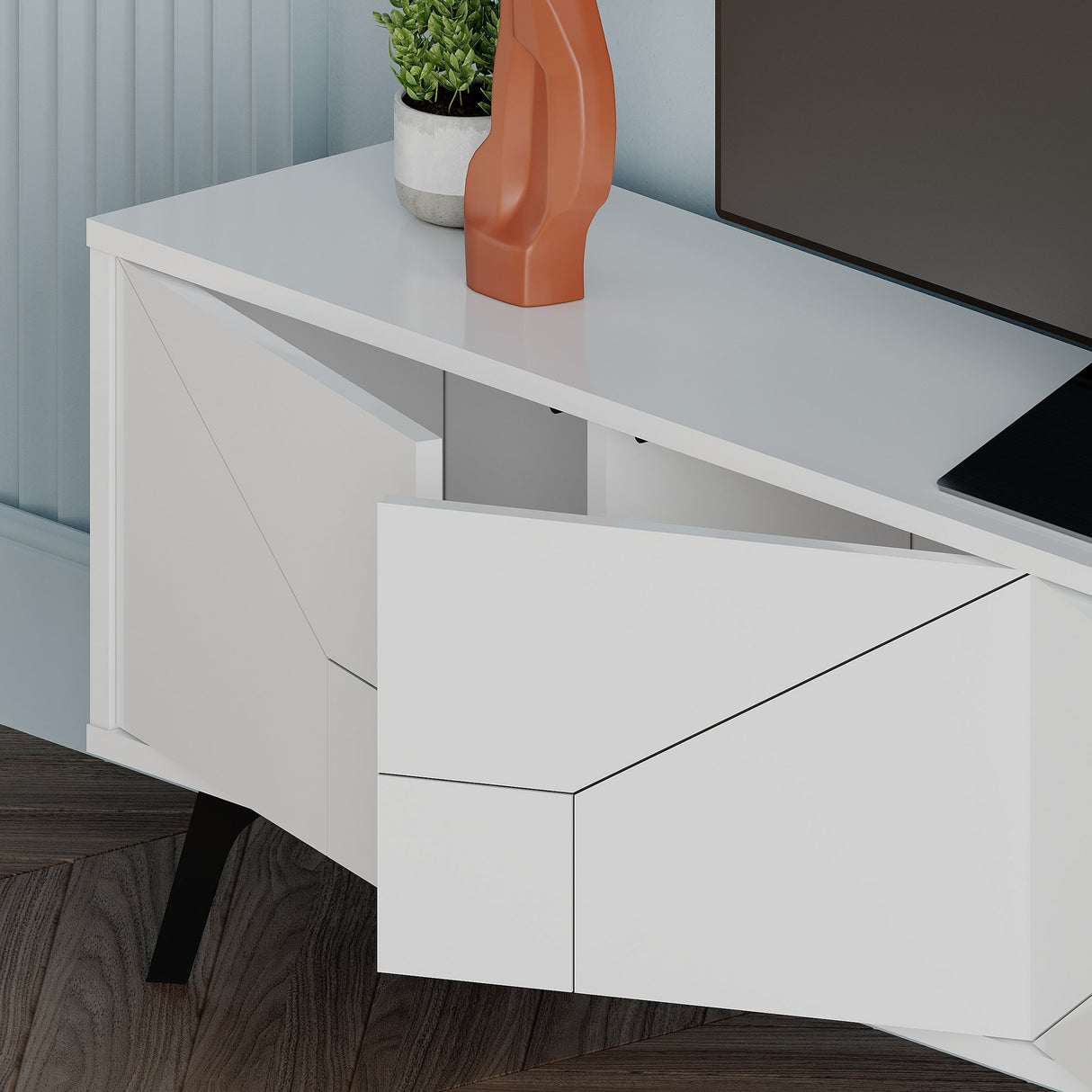 Mobile TV Dune Bianco Melaminico 180x50x29,6 cm