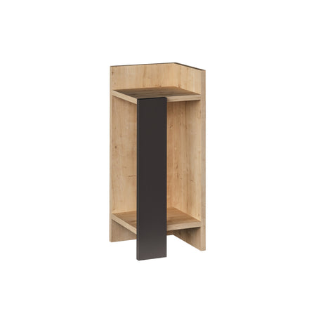 Comodino destro Elos rovere antracite melaminico 25x60x27 cm
