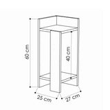 Comodino destro Elos rovere antracite melaminico 25x60x27 cm
