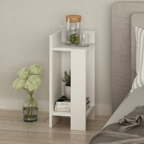 Nachtkastjes - Nachtkastje Links Elos Wit Melamine 25x60x27 cm - Dimehouse