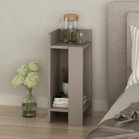 Nachtkastjes - Nachtkastje Links Elos Mokka Melamine 25x60x27 cm - Dimehouse