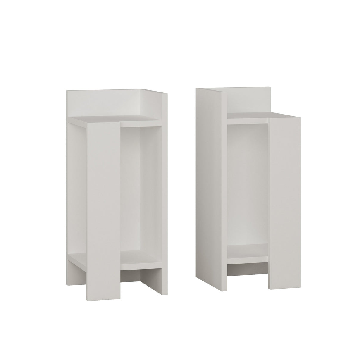 Nachtkastjes - Nachtkastje Set van 2 Elos Wit Melamine 25x60x27 cm - Dimehouse