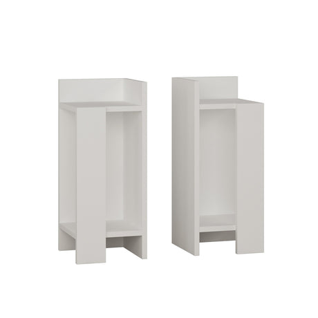 Nachtkastjes - Nachtkastje Set van 2 Elos Wit Melamine 25x60x27 cm - Dimehouse