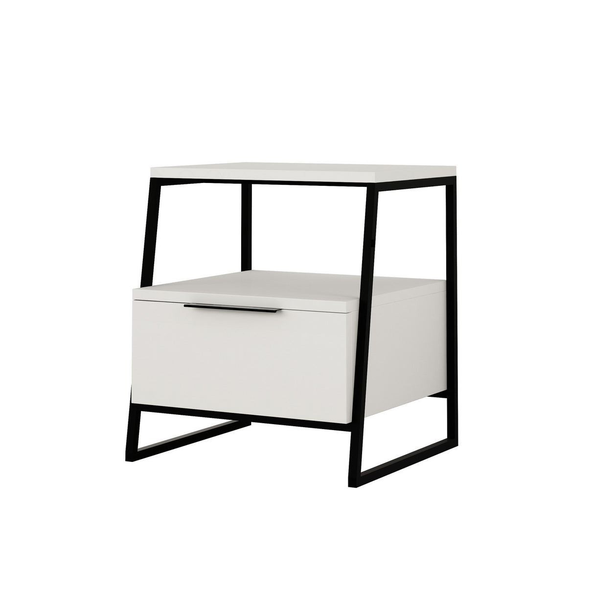 Nachtkastjes - Nachtkastje Pal Wit Melamine 45x50x40 cm - Dimehouse
