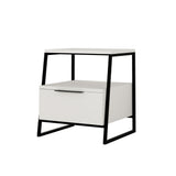 Nachtkastjes - Nachtkastje Pal Wit Melamine 45x50x40 cm - Dimehouse