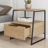 Comodino Pal Oak Melaminico Nero 45x50x41 cm