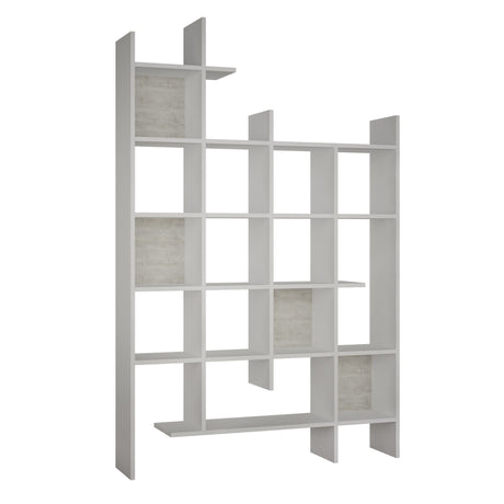 Libreria melaminico bianco Manco 122x188x25,5 cm